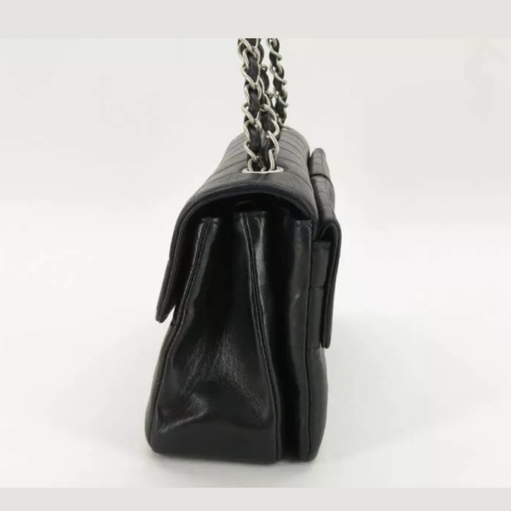 CHANEL Chocolate Bar Black Lambskin Crossbody  Bag - Picture 6 of 10